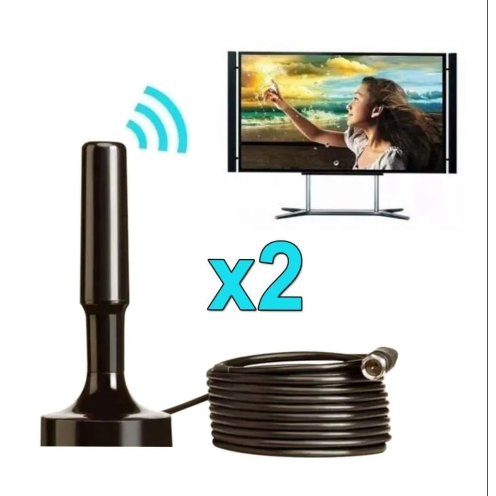 KIT 2 ANTENA DIGITAL INTERNA HD TELEVISAO MONITOR