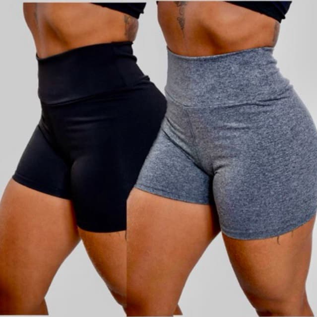 kit 2 short ZERO TRANSPARÊNCIA basico suplex treino ou casual academia