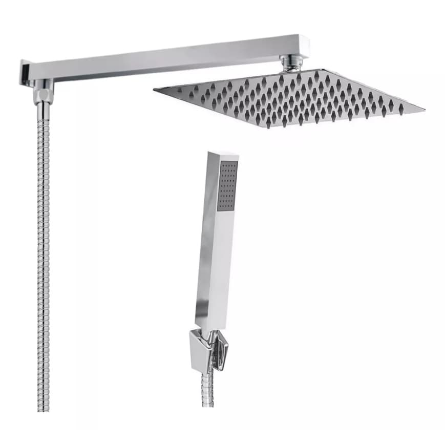 Chuveiro Ducha Slin Quadrada C/ Chuveirinho Luxo E Desviador Kit completo