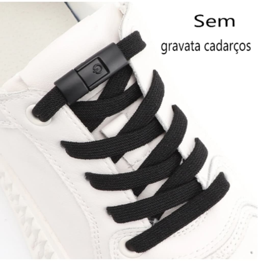 Cadarços Elásticos Para Tênis Sem Amarrar Infantil E Adulto 1 Par Diversas Cores