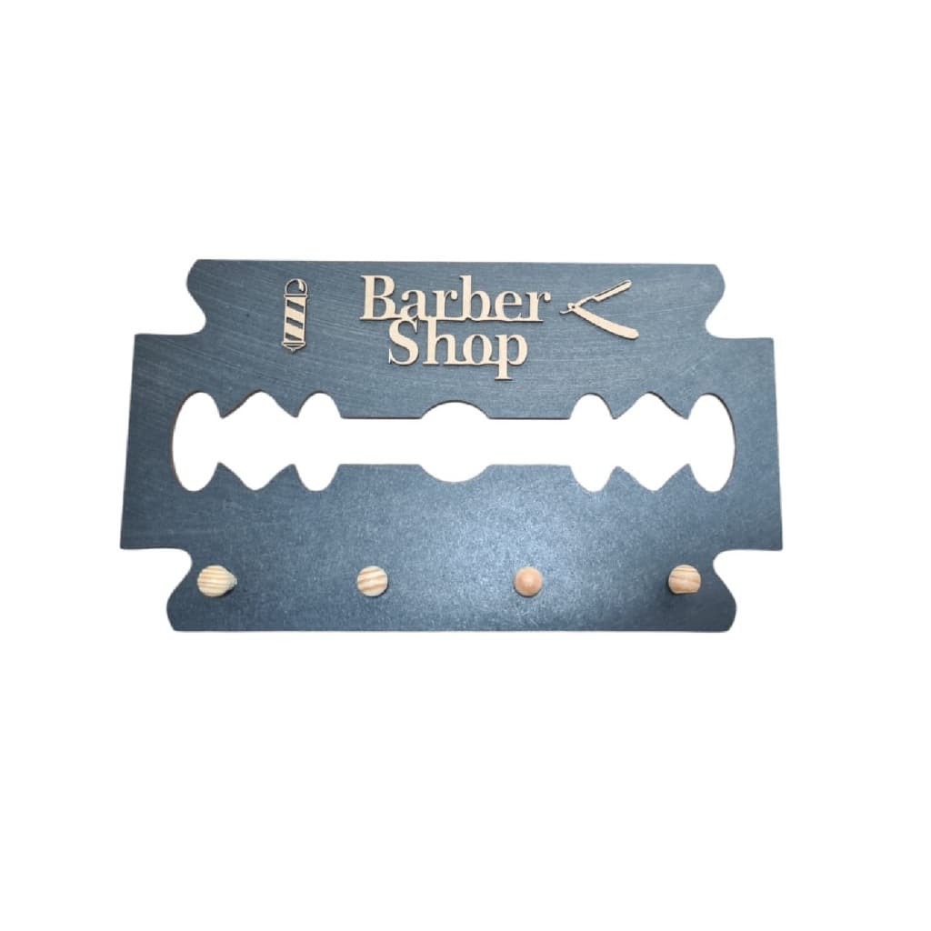 Cabideiro Porta Capas Forma de Lamina em MDF Preto Barbearia Profissional Pronta Entrega Envio Imediato