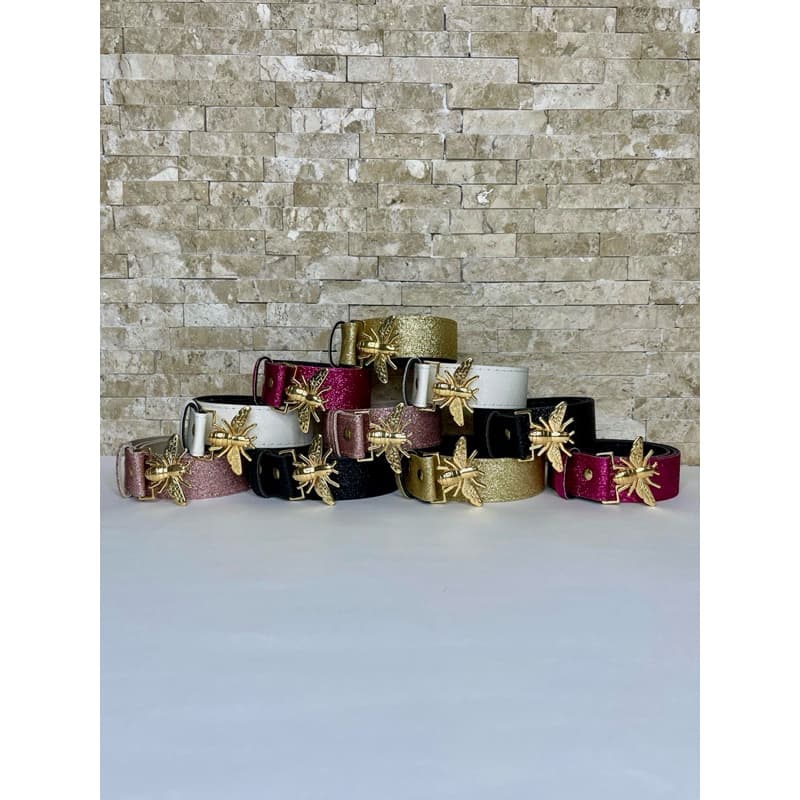 Cinto Kids Infantil Fivela de abelha Com Glitter Várias Cores Moda
