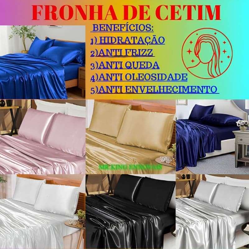 jogo fronha de cetim 2 unidades (fronhas não acompanha lençol)