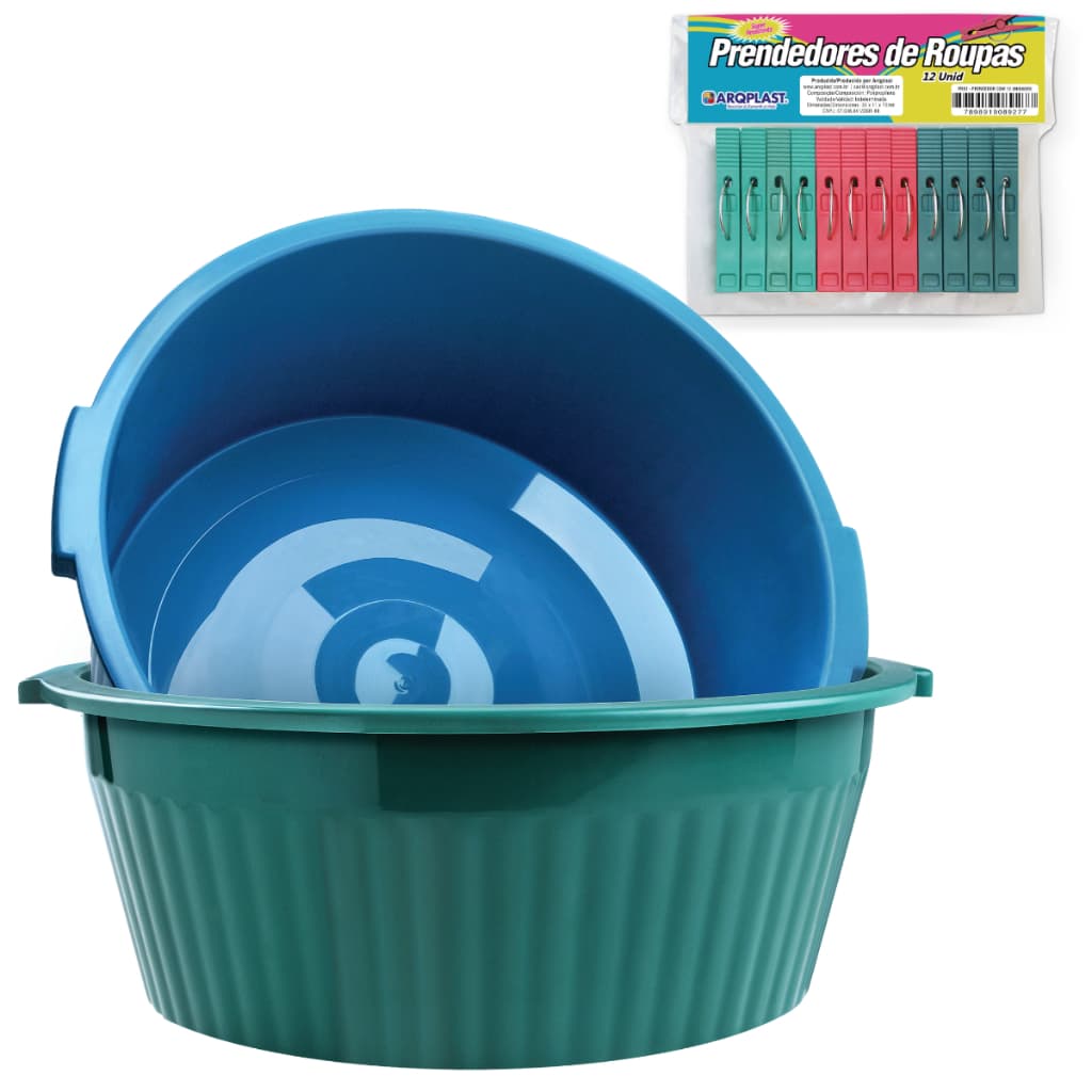 Bacia Grande Lavar Roupas Lavanderia Limpeza Grande Com Alça Plástico