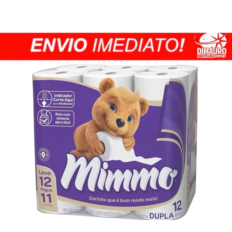 Papel higiênico mimmo 12 rolos Envio Já