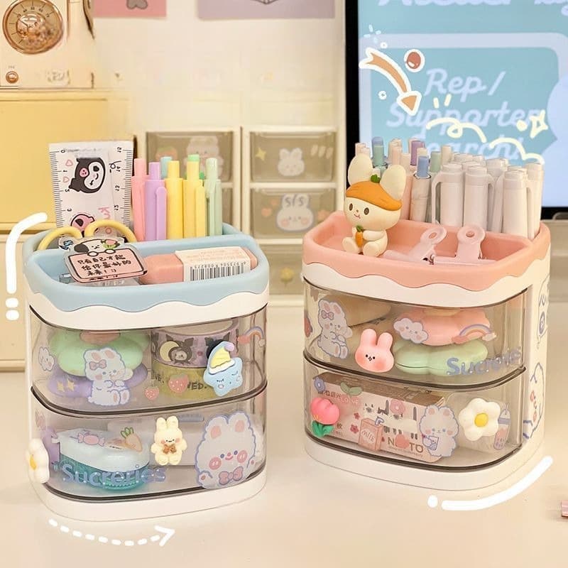 Organizador De Mesa Porta Lápis Caneta Com Divisorias De Gaveta Multiuso