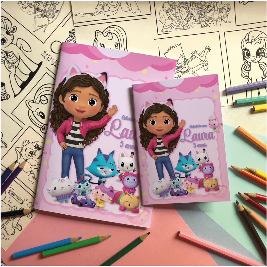 Revistinha, caderninho de colorir Casa da gabby lembrancinhas A6 (10x15 cm).