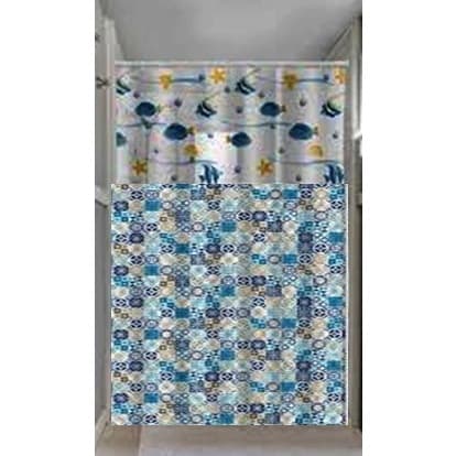 Cortina De Banheiro Cortina De Box De Plastico Com Visor 1.40 x 2.00m