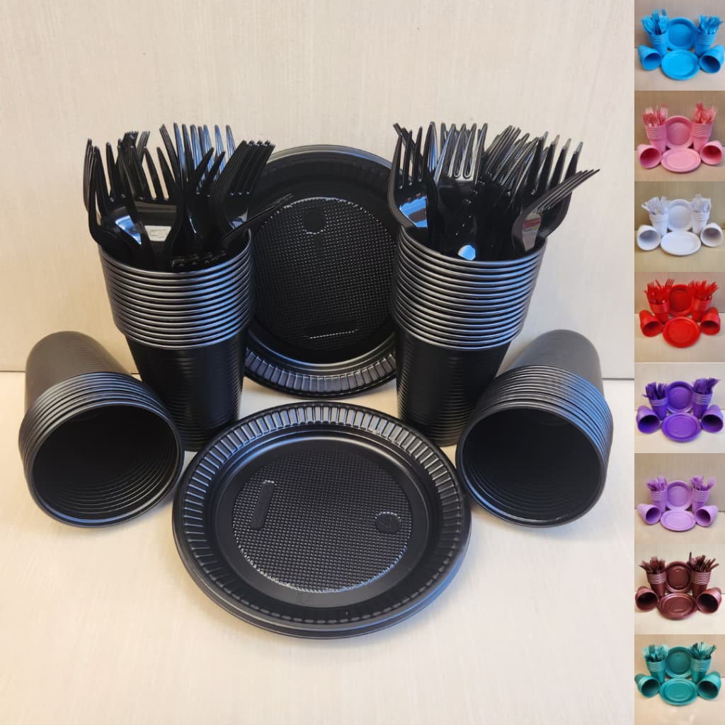 Kit Descartáveis Perolado 150 Itens Luxo para 50 Pessoas