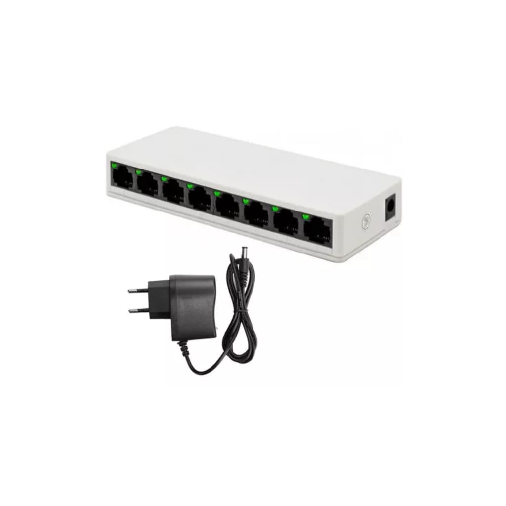 Switch 8 Portas Hub Cabo 10/100 Mbps Rede Ethernet Rj45