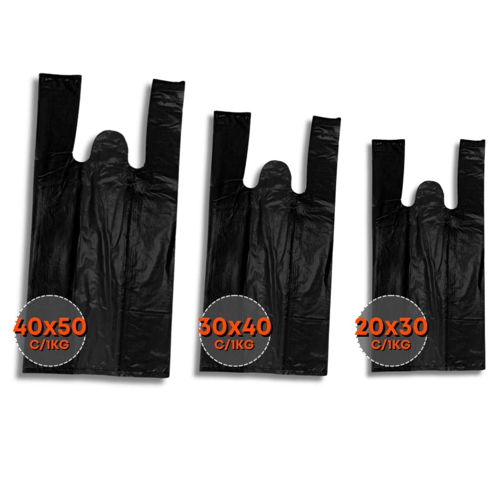 Sacolas Plásticas Reciclada Preta 1Kg com Vários Tamanhos reforçada ( 30X40 / 35X45 / 40X50 / 45X60)