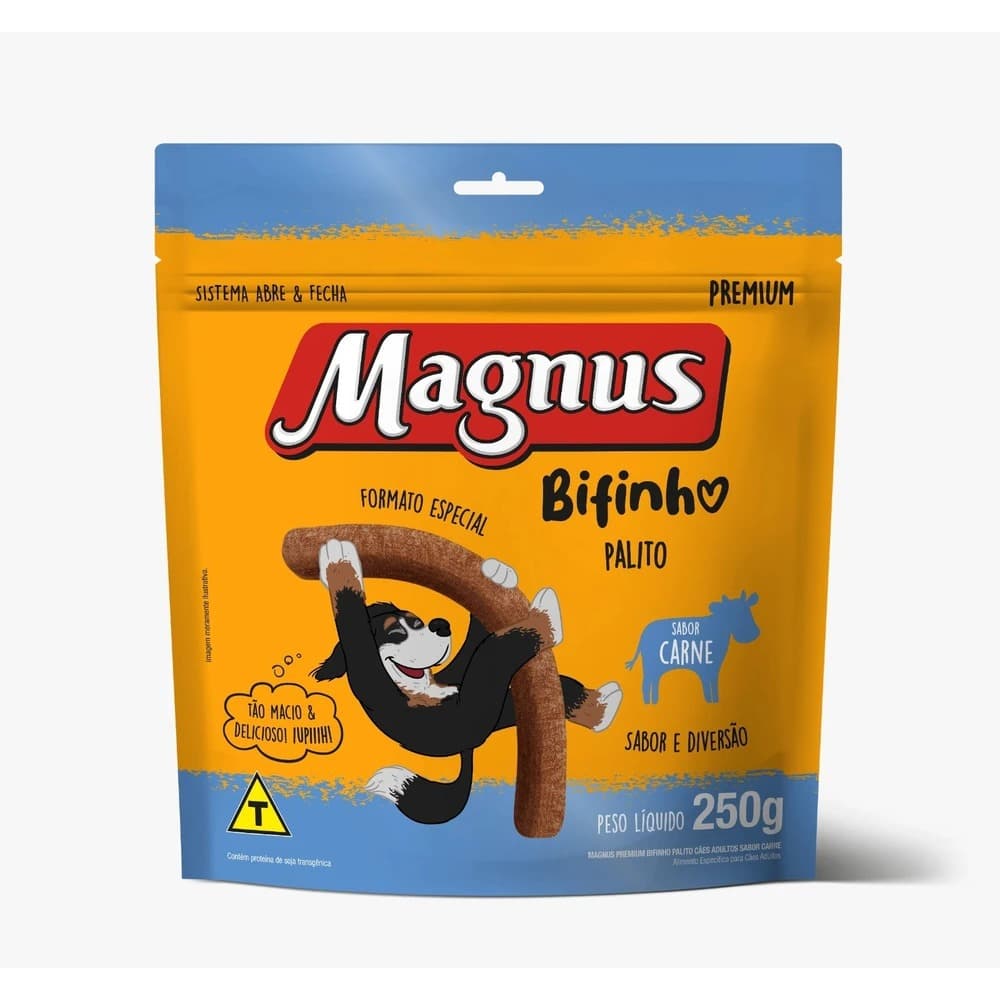 Bifinho Petisco Magnus 250g Sabor Carne Palito - Petisco para cachorros Pet