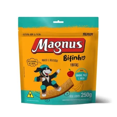 Bifinho Petisco Magnus 250g Sabor Frutas - Petisco para cachorros Pet
