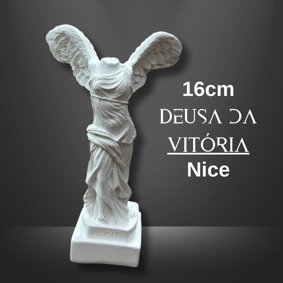 Escultura Decorativa Grega Deusa Vitória de Samotrácia 16cm | Estátua Estatueta Deusa Nice