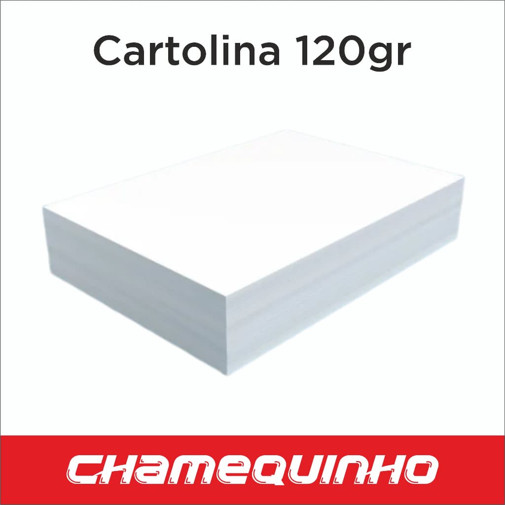 100Fls Cartolina Branca 140gr 50x66cm - Chamequinho Chamex