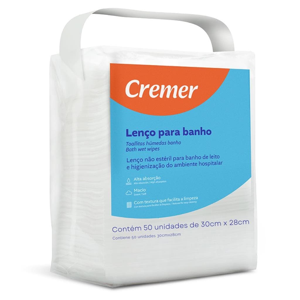 Lenço para banho com 50 Unidades - Cremer