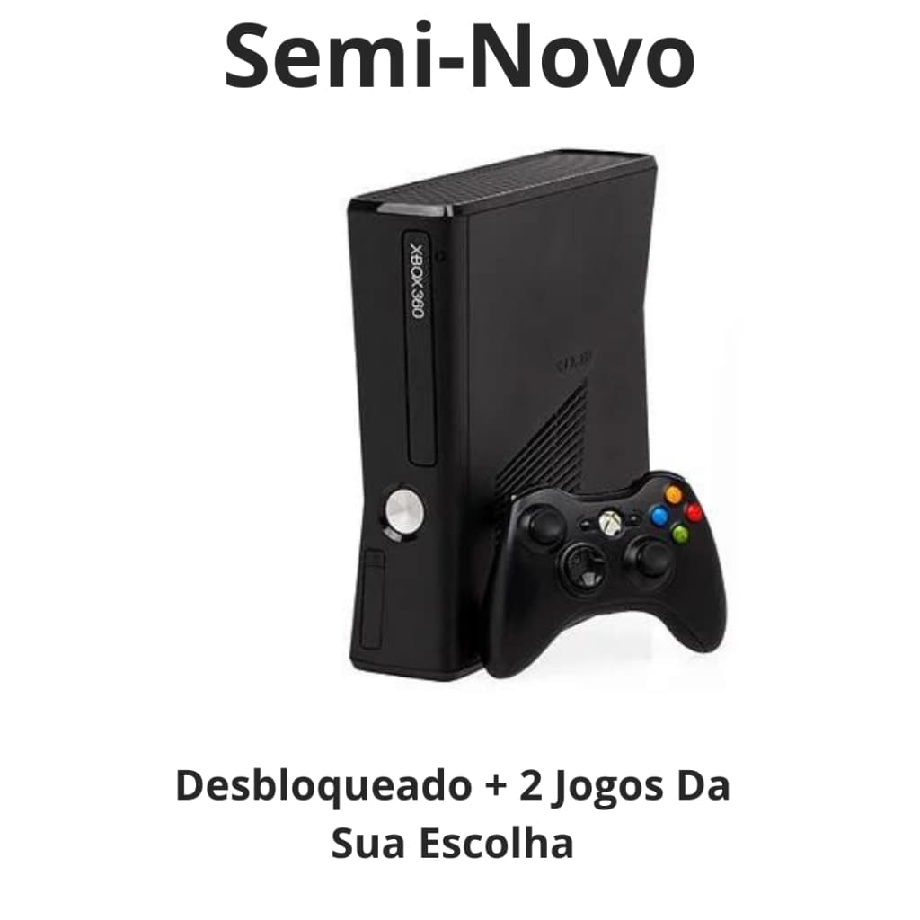 Microsoft Xbox 360 Slim 4gb ou 500gb Desbloqueado LTU ou RGH Cor Matte Black
