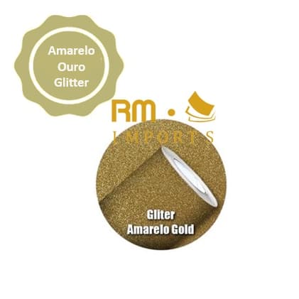 Vinil Adesivo com Glitter AMARELO OURO - Recorte P/ Silhouette
