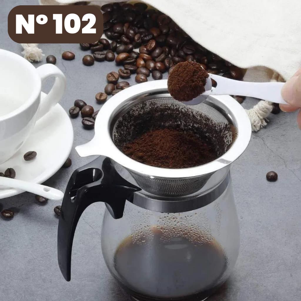 Filtro De Café Inox Reutilizável Nº 102 Individual Dupla Camada Portátil