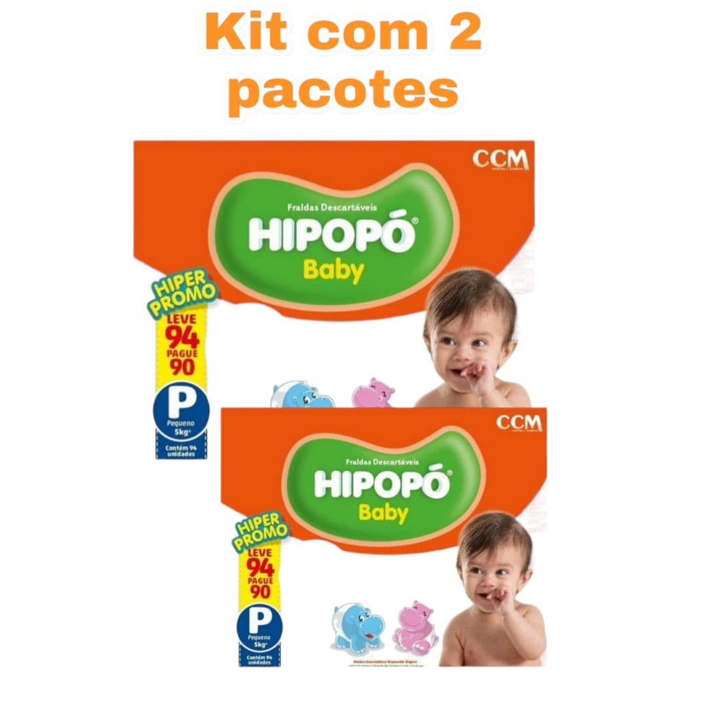 KIT FRALDA  HIPOPO C/2 PACOTES IDEAL PARA ESCOLINHA