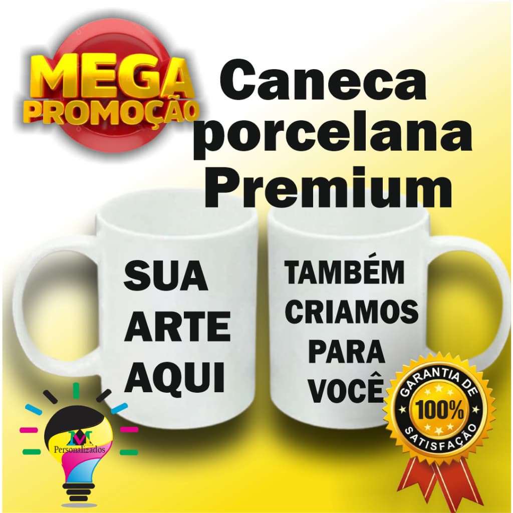 Caneca personalizada de porcelana 325ml - Com sua arte