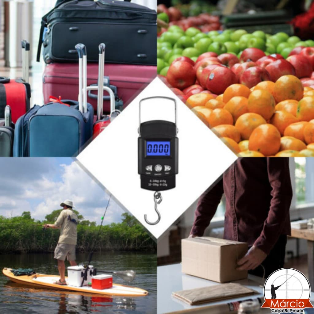 Balança Portátil Suspensa Digital K-9 Deyu 50Kg Gancho Inox Display LED