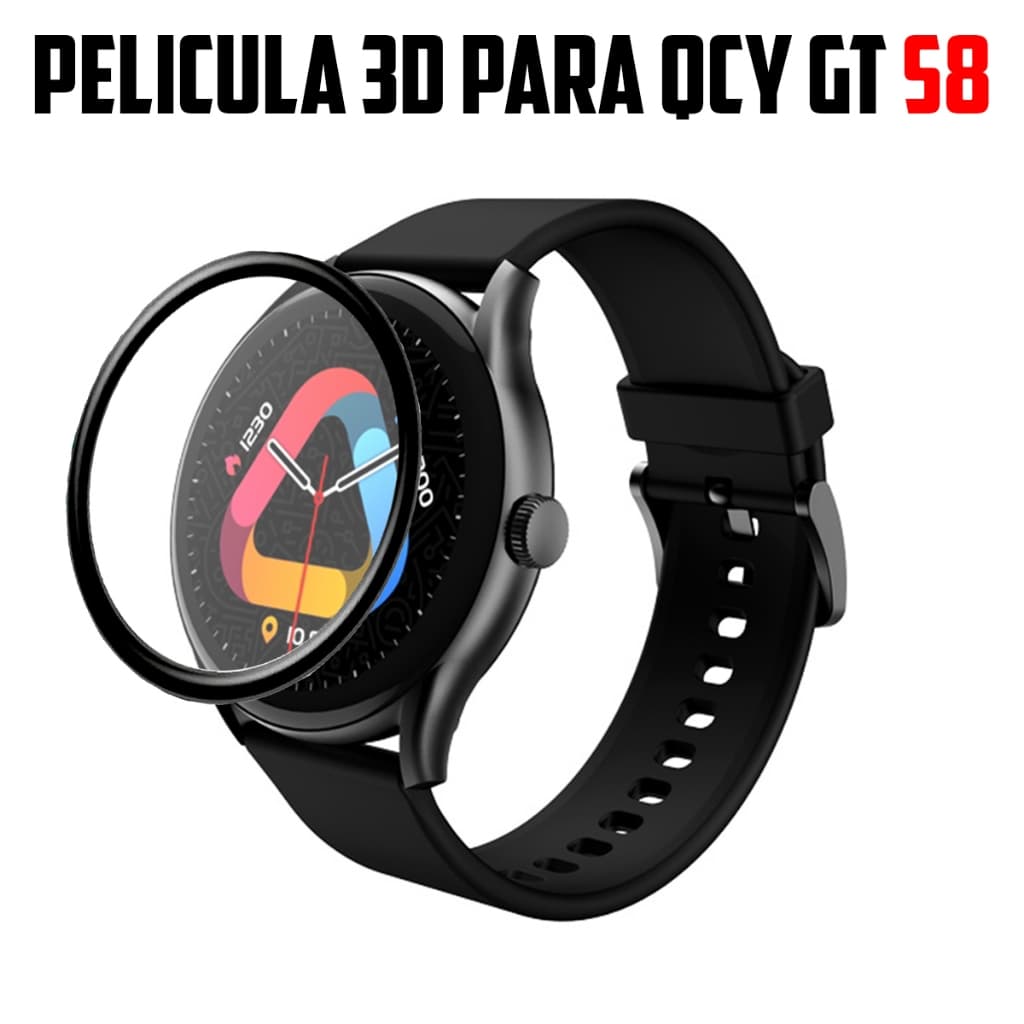 Pelicula 3D para Smartwatch QCY GT S8  super resistente pelicula com borda 3d