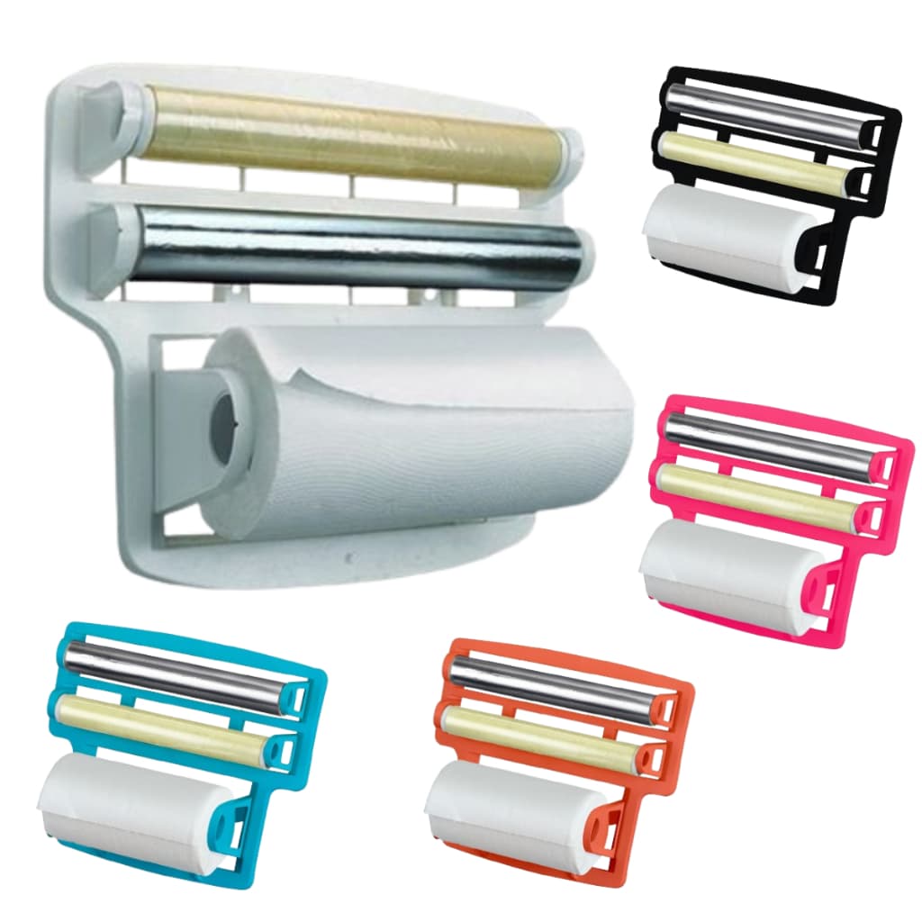Porta Papel Toalha Triplo Suporte Rolos Para Cozinha 3 em 1 Colors