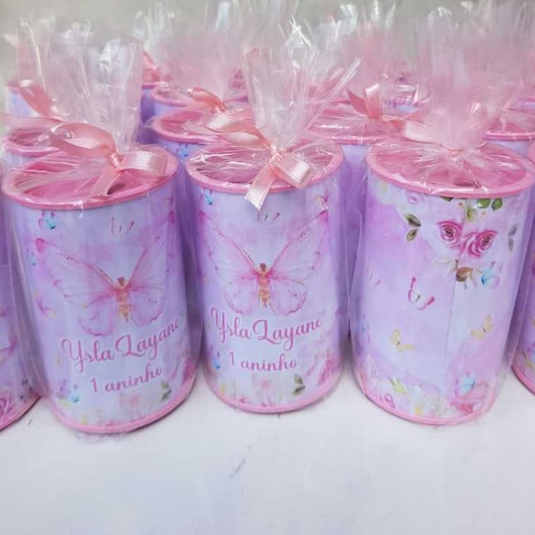 Cofrinhos jardim das borboletas personalizados modelo 3