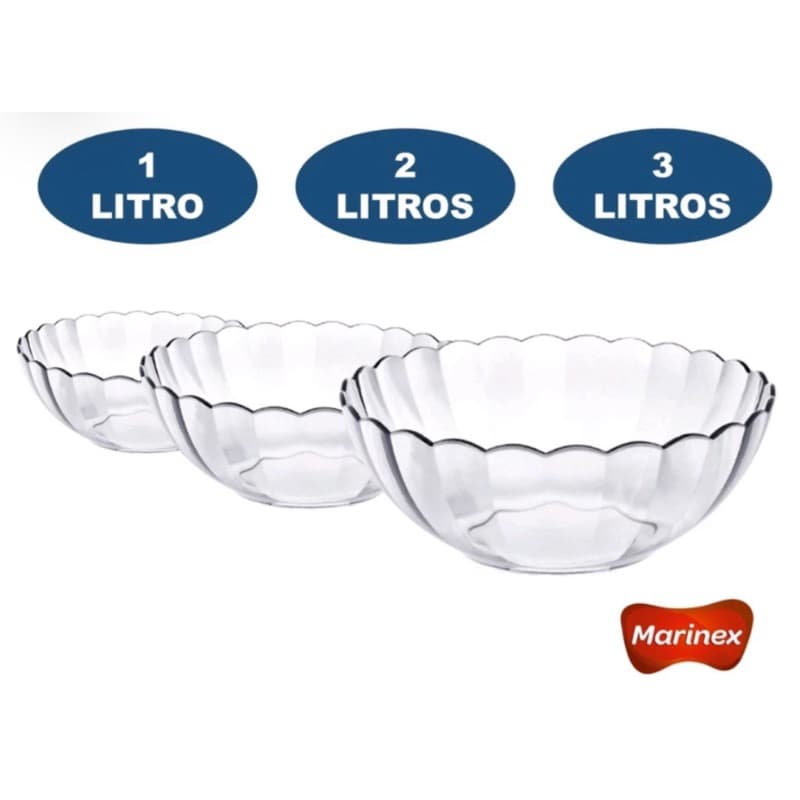 Conjunto de Tigelas Marinex Bella - 3 Peças