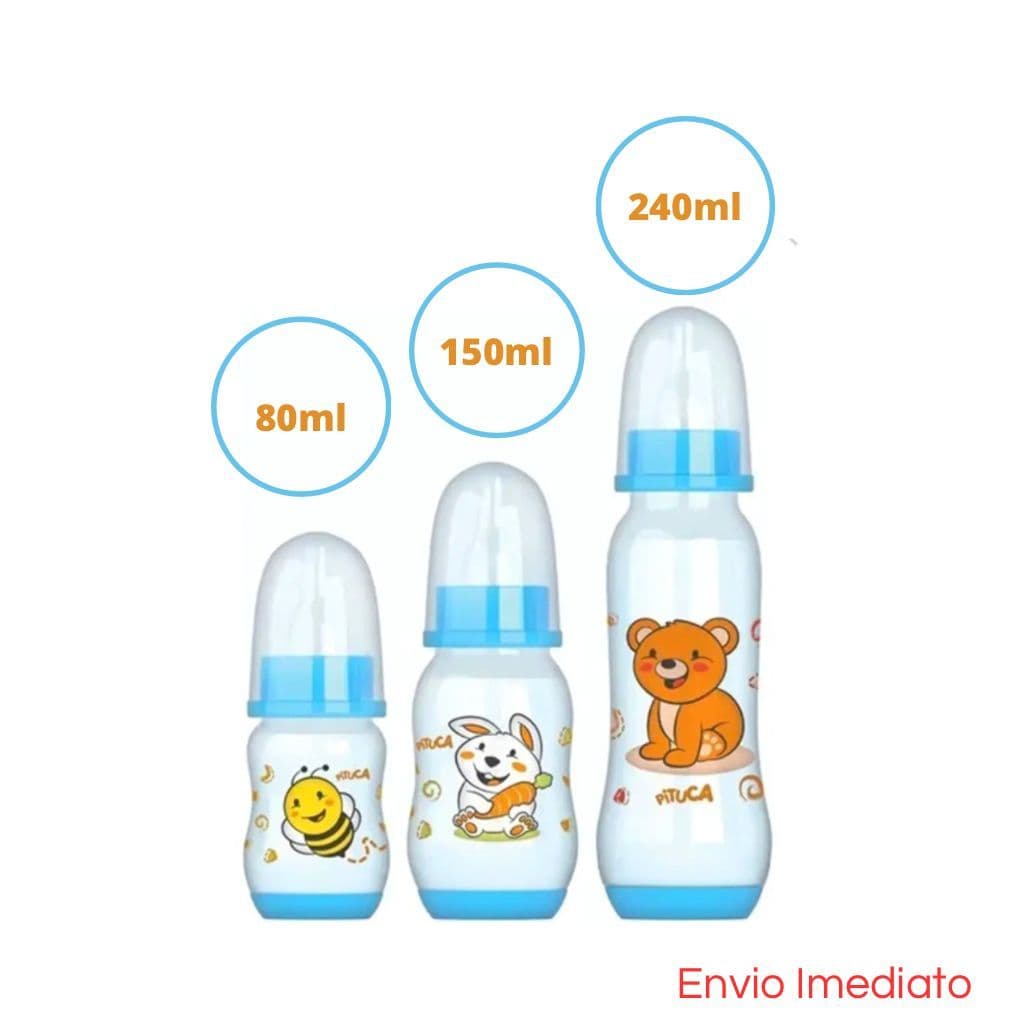 Kit Mamadeira Para Bebê 240ml + 150ml + 80ml
