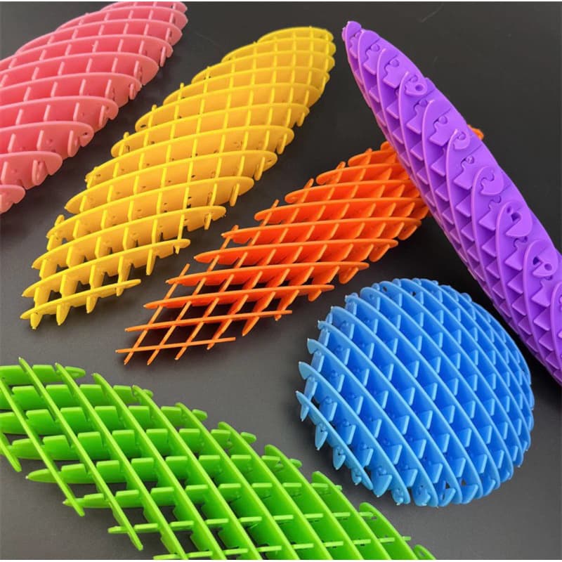 Brinquedos Elásticos De Descompressão Com Rede Elástica-Brinquedo De Defomação Minhoca-Presente Engraçado Espremer