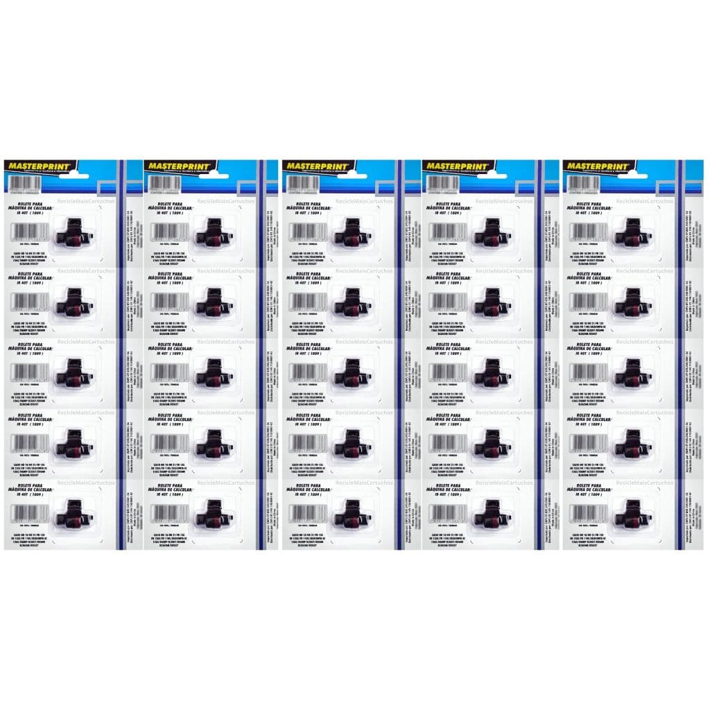 25 Roletes Ir40t Para Máquina De Calcular Sharp El2507 Bicolor