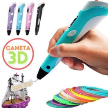 Caneta 3D Impressora Manual Infantil e Adulto Com Filamentos DIY Filamento Plastico ou ABS Tela LCD Seguro Para Criancas