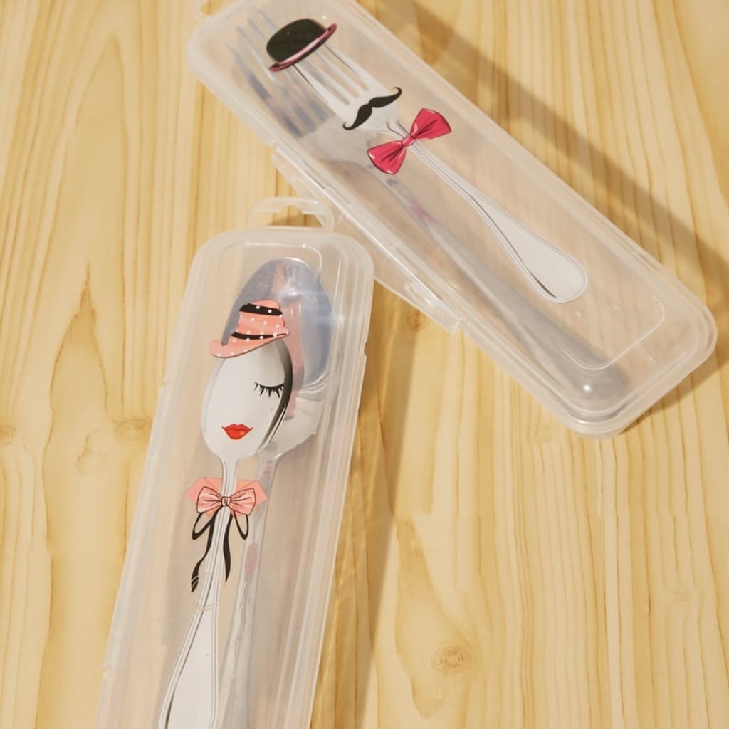 Estojo Porta Talher Colher Garfo Com Trava De Plástico 20x 4 x 5 cm