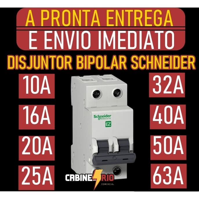 Disjuntor Bipolar Schneider Easy 9