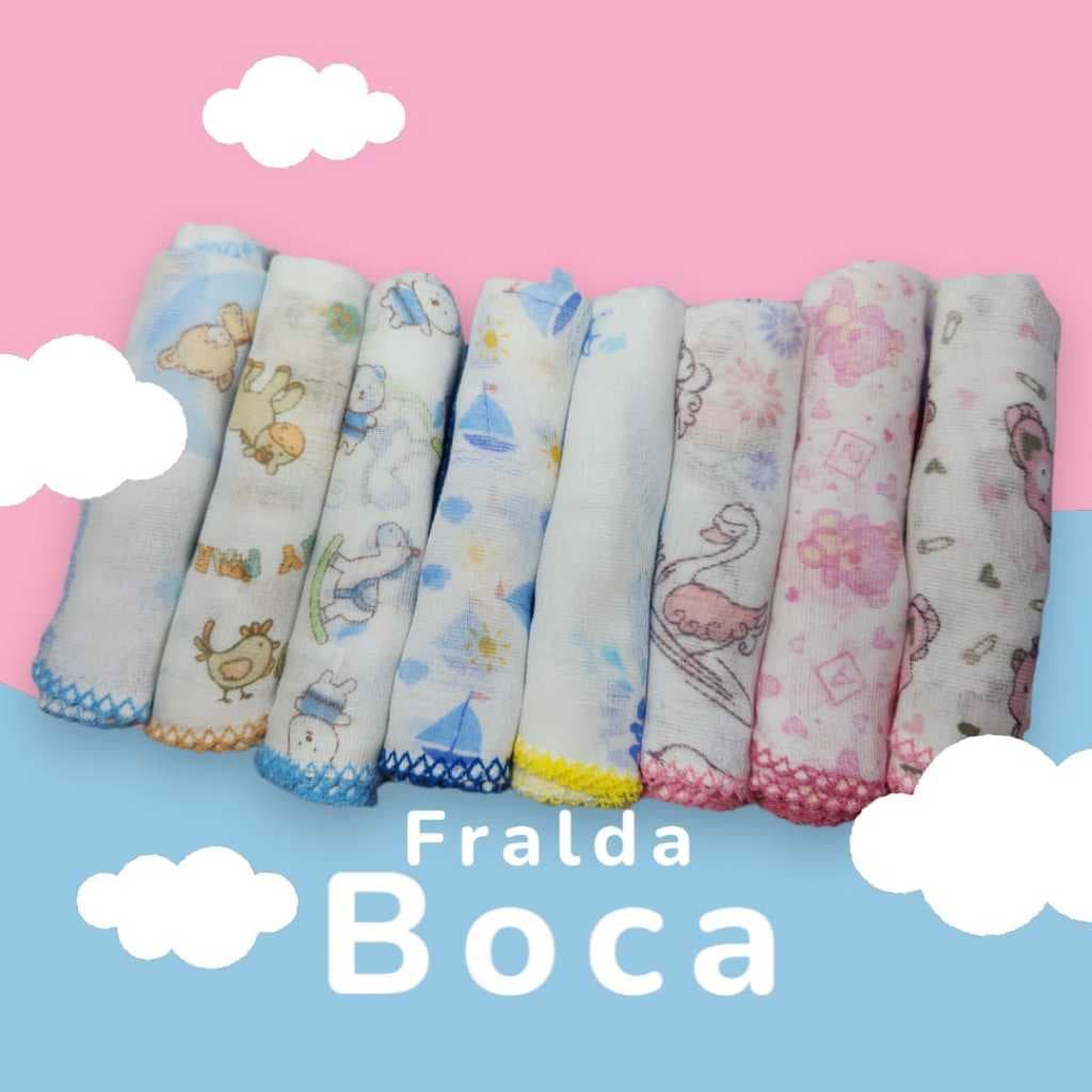 12 Unidades Pano de Boca Bebê Fralda de Boca Babete 100% algodão 30cm X 30cm