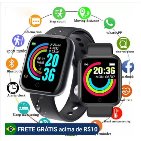 Relogio Smartwatch Smart Bracelet D20 Plus Relógio inteligente para Android e IOS
