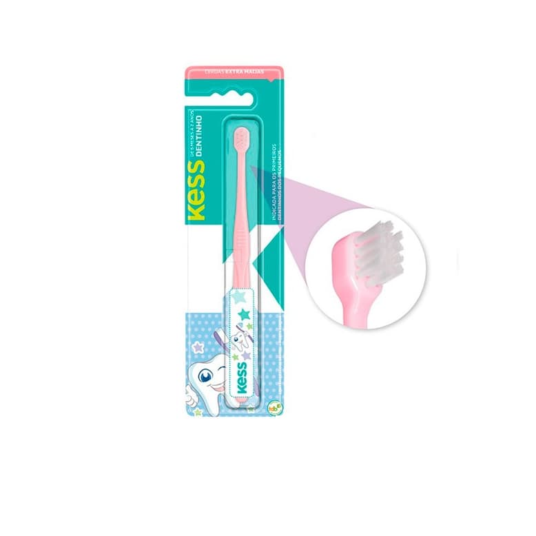 Escova Dentinho Kess Com Protetor Acima De 6 Meses