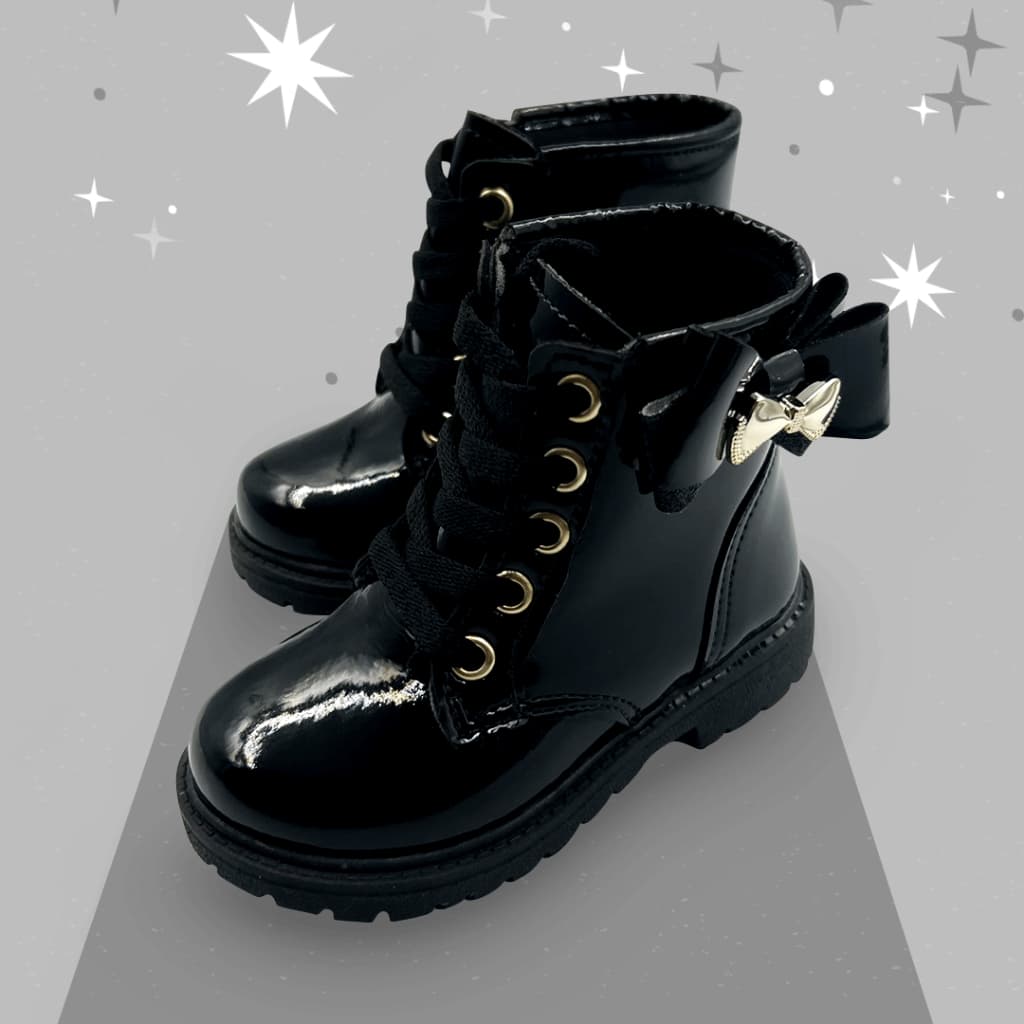 Coturno Bota Infantil menina com laço