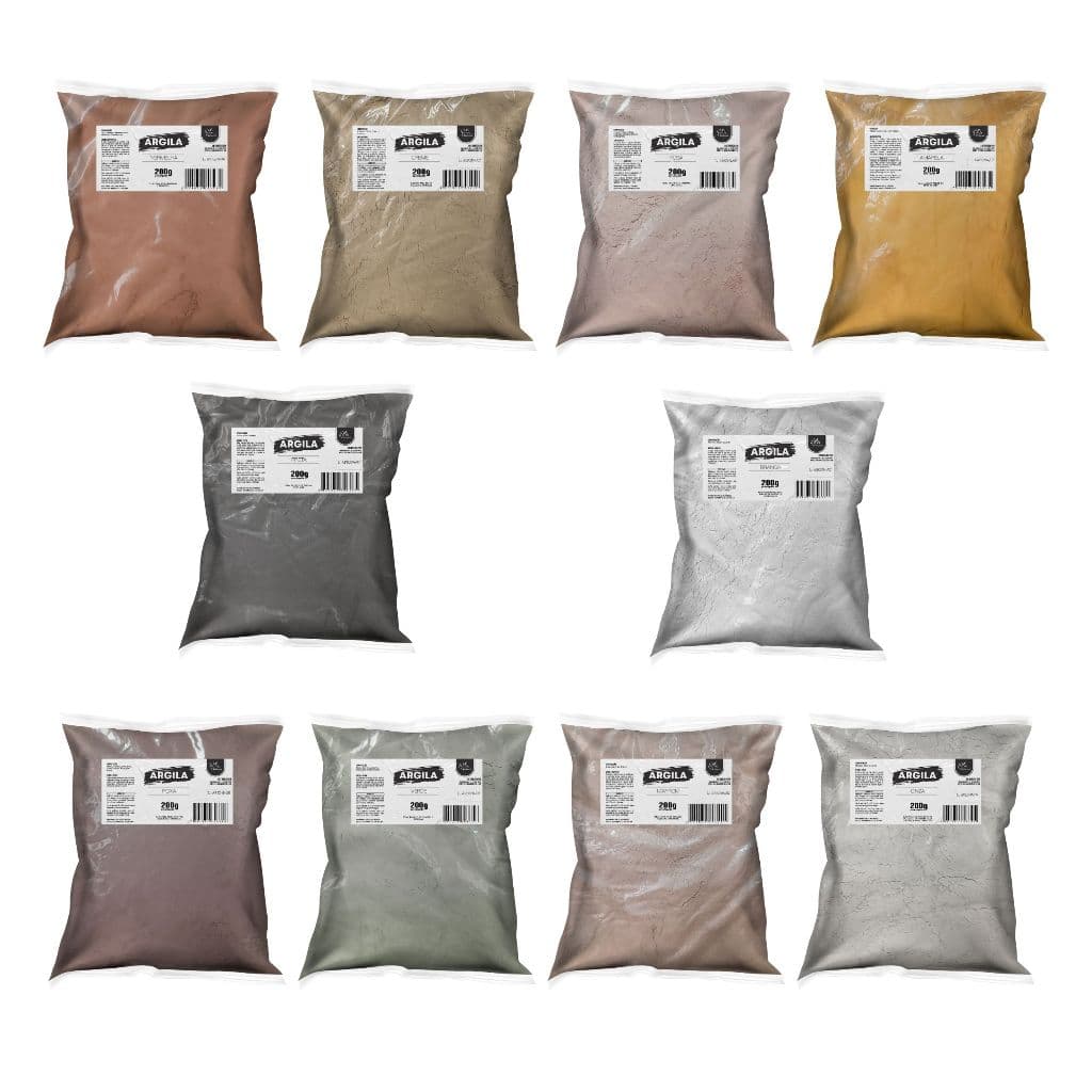 Combo com 10 Argilas 200g Para Todos os Tipos de Pele