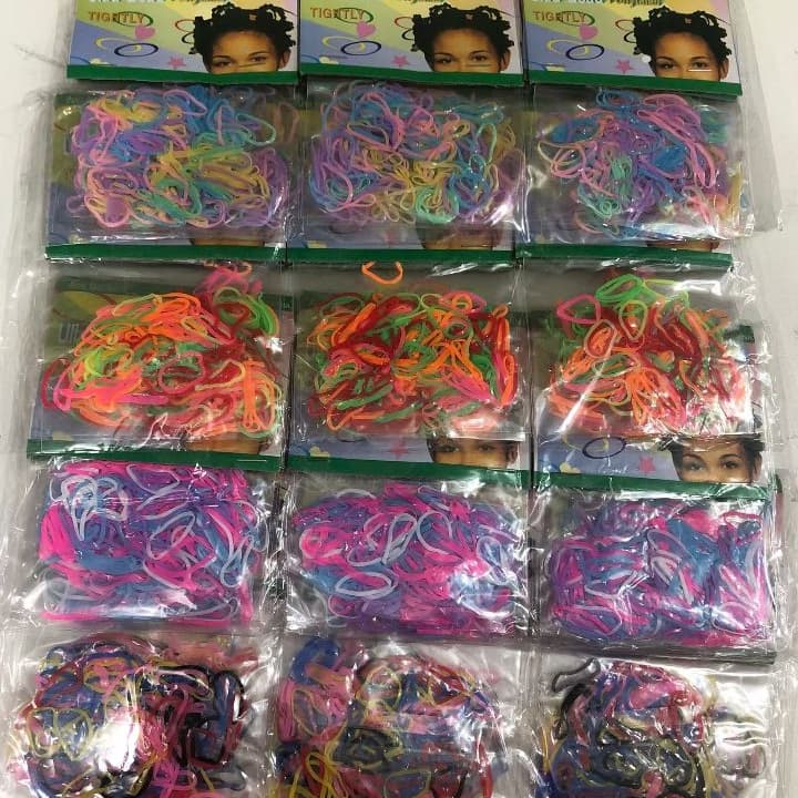 Kit 12 Pacotes De Elásticos mini de silicone rabicó prendedor de cabelo em pacotinhos