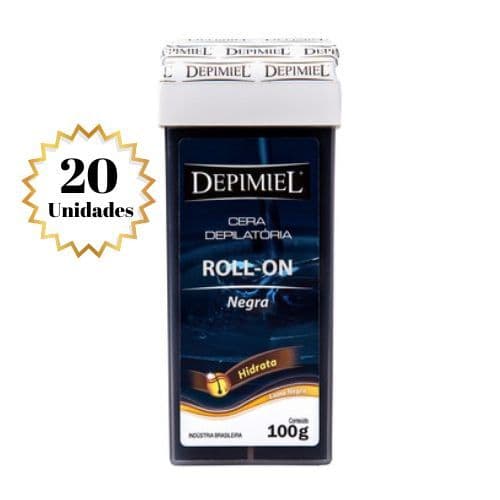 Kit c/20 Ceras Depilatória Roll-On Negra 100g - Depimiel