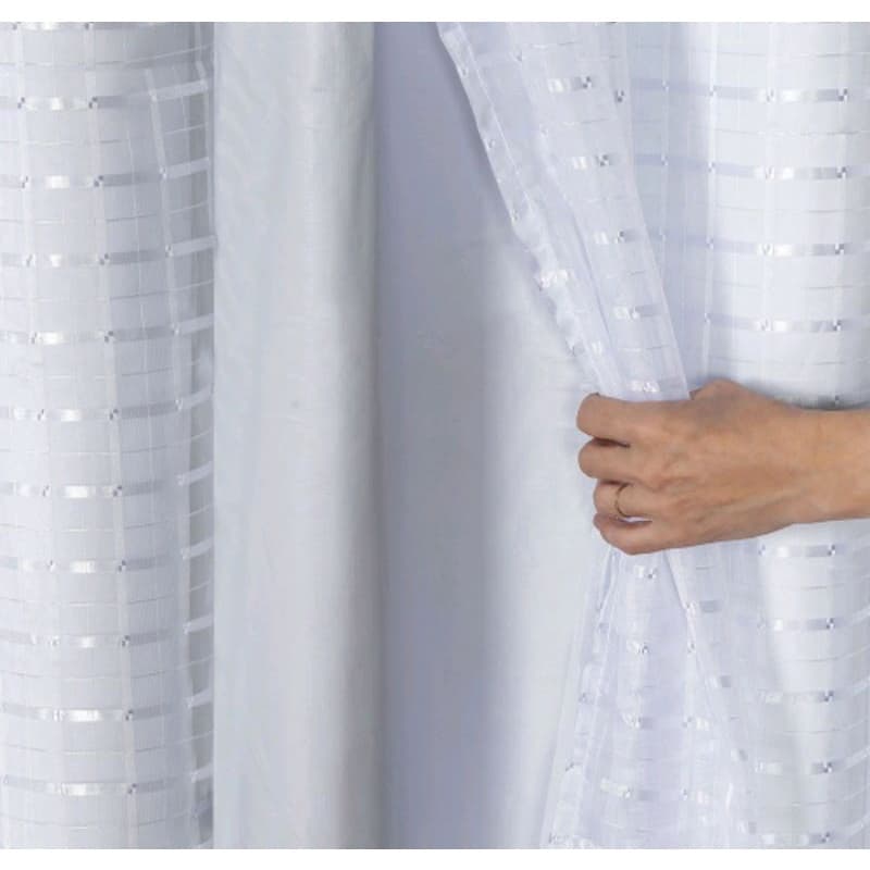 Cortina 4,00 X 2,80  De Microfibra  Voil Liso Ou Xadrez Quarto Ou Sala - Oferta