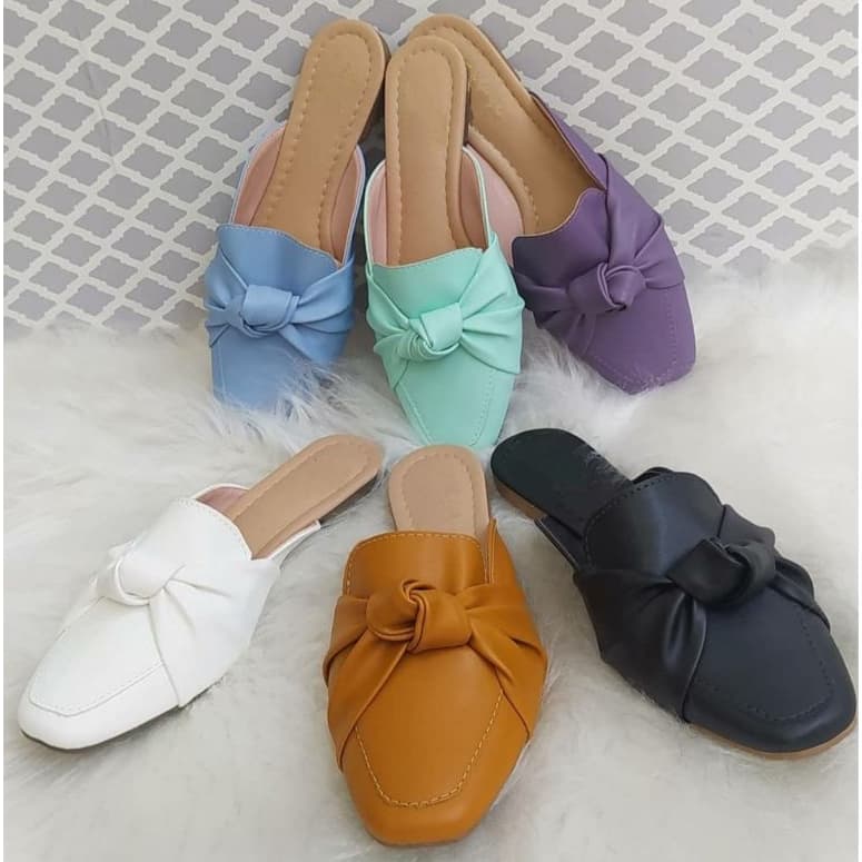 Mule Bico Quadrado Nó Central Feminino Maitê Love Shoes 34 Ao 40