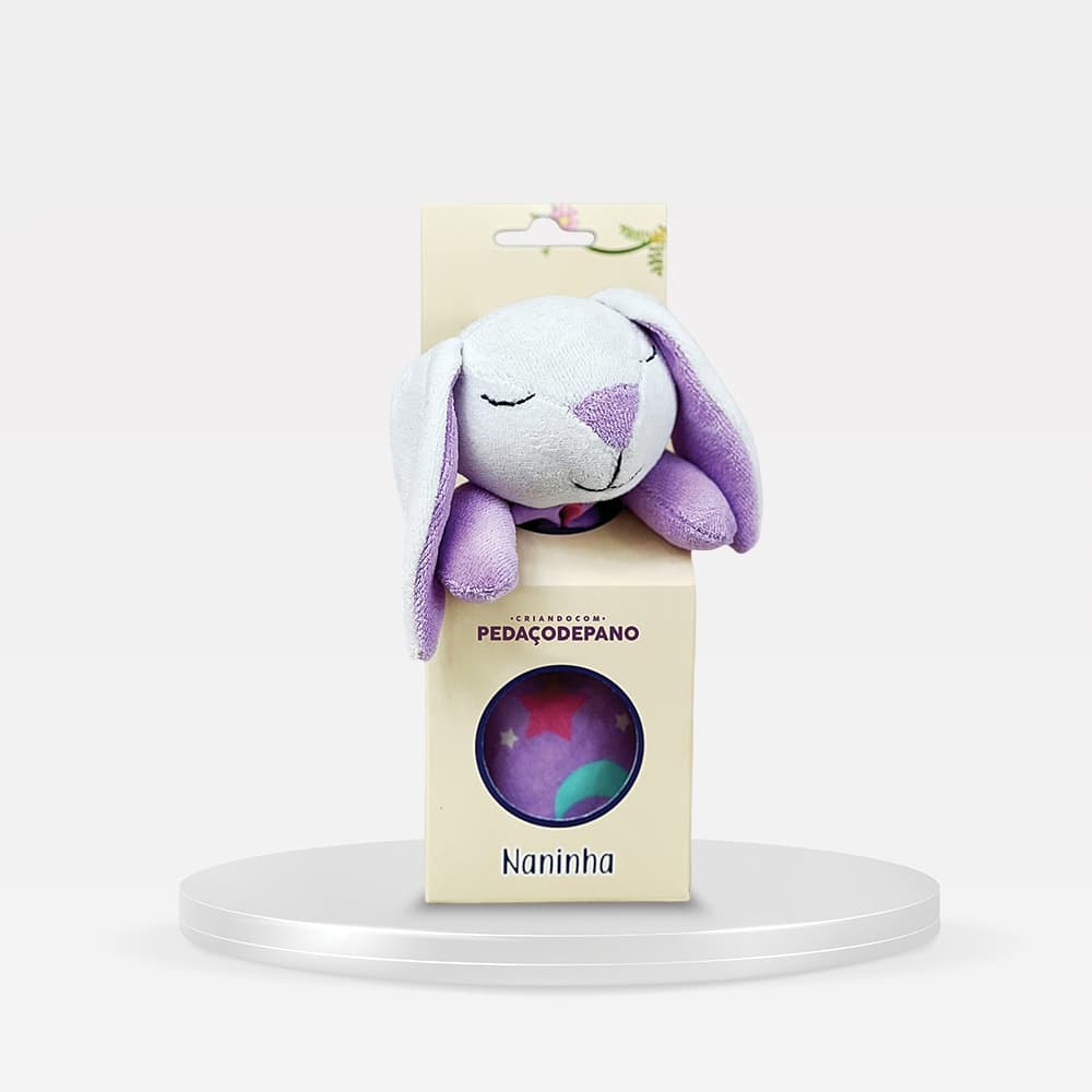 Paninho Naninha Cheirinho de Bichinho Pelúcia Plush com Porta Segura Chupeta para Bebê Neném