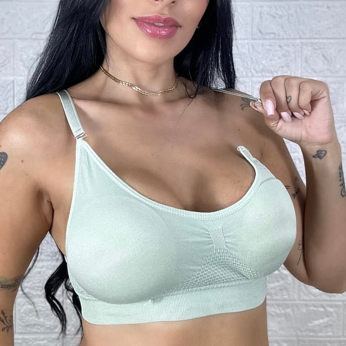 Kit 2 Top Sutiã Amamentação Importado Com Bojo Removível Moda Intima Lingerie Feminina