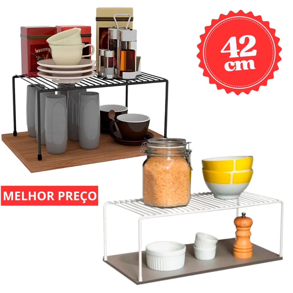 Organizador De Armário De Cozinha Grande 42cm Pronta Entrega