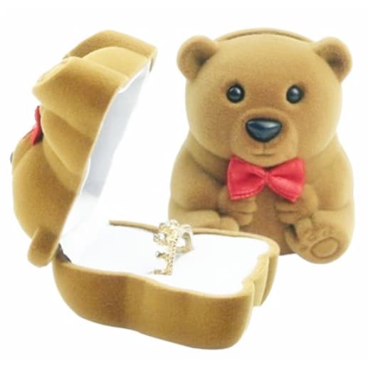 Estojo Caixinha Veludo Formato Ursinho (8061)