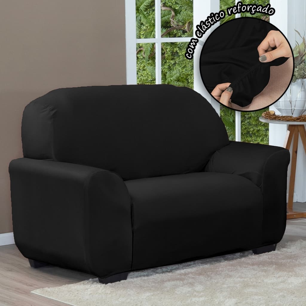 Capa De Sofá Lisa de 2 Lugares Coladinha Malha Gel Protetora